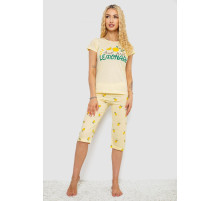 Піжама жіноча з принтом, колір жовтий, 243R7052