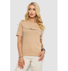 Футболка жіноча з принтом, колір бежевий, 241R133