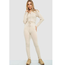 Костюм женский в рубчик, цвет светло-бежевый, 244R14302