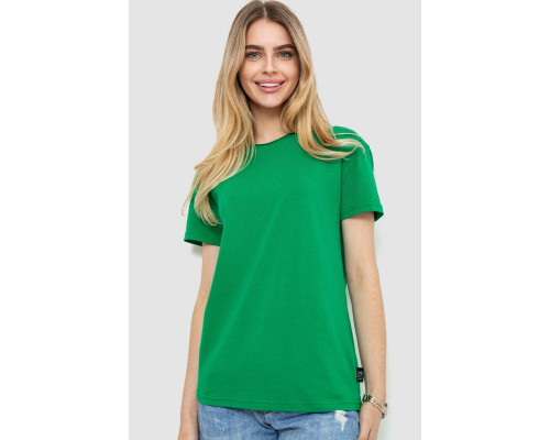 Футболка жіноча однотонна, колір зелений, 102R5248