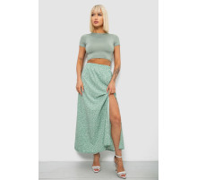 Спідниця софт однотонна в горошок, колір оливковий, 257R11-1