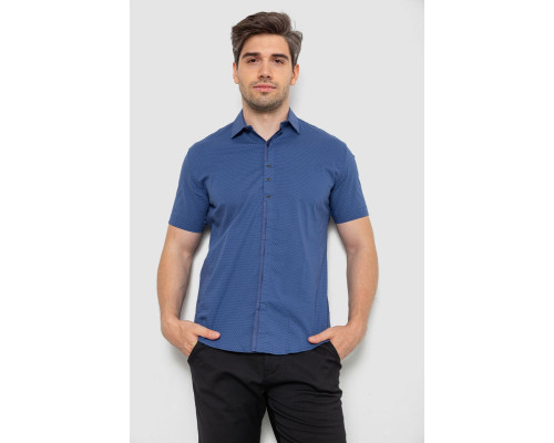 Сорочка чоловіча з принтом, колір джинс, 214R7014