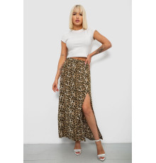 Спідниця софт із леопардовим принтом, колір бежевий, 257R11-3