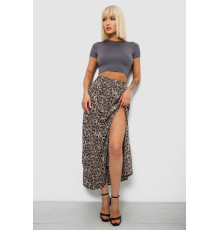 Спідниця софт із леопардовим принтом, колір сірий, 257R11-3
