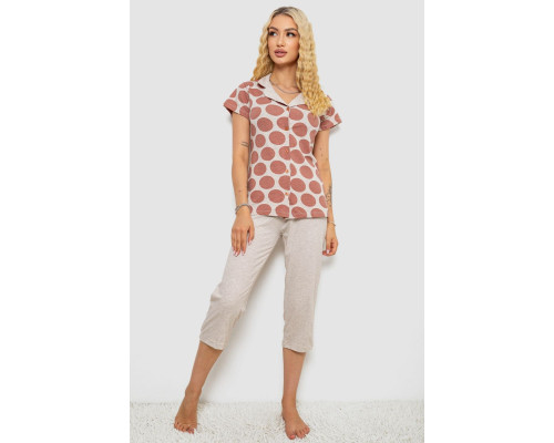 Піжама жіноча, колір бежевий, 243R19018