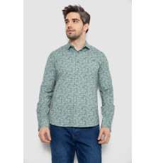 Сорочка чоловіча однотонна з принтом, колір оливковий, 186R2115