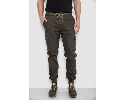 Штани чоловічі з кишенями, колір темно-зелений, 243R8075