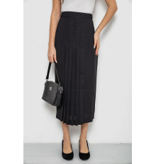 Спідниця на підкладці з розрізом, колір чорний, 167R5291