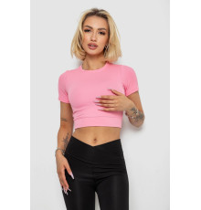 Футболка - топ жіноча в рубчик, колір рожевий, 238R58210