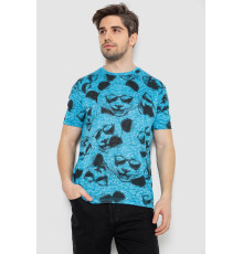 Футболка мужская с принтом, цвет голубой, 244R6029