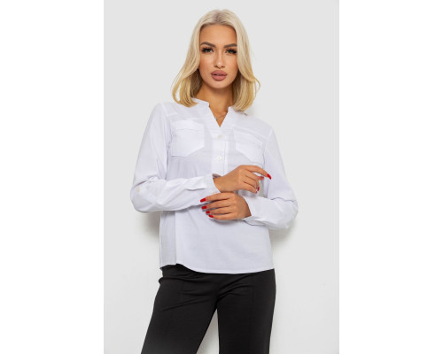 Блуза однотонная, цвет белый, 230R96-10