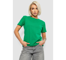 Футболка женская однотонная, цвет зеленый, 204R3333