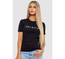 Футболка жіноча з принтом, колір чорний, 238R57396