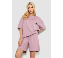 Костюм женский повседневный, цвет пудровый, 241R5004