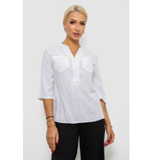 Блуза однотонна, колір білий, 230RR-96-1