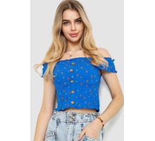 Топ с цветочным принтом, цвет электрик, 244R094