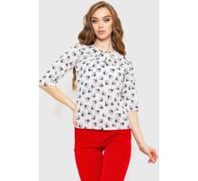 Блуза с принтом, цвет молочно-черный, 230R1121