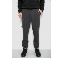 Спортивные штаны мужские на флисе, цвет грифельный, 129RA9997