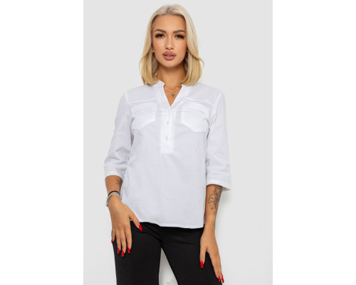 Блуза однотонна, колір молочний, 230R96-15