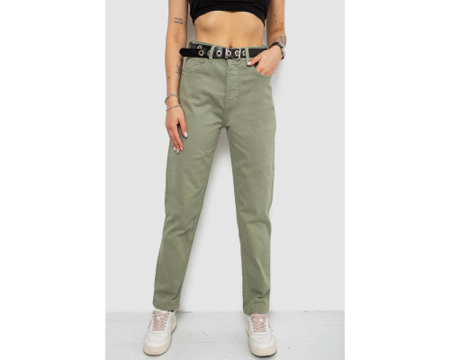 Джинсы женские MOM, цвет оливковый, 182R00296