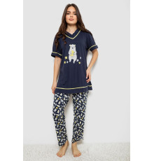 Піжама жіноча з принтом, колір синій, 243R1600-022