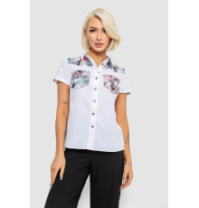 Рубашка классическая с принтом, цвет белый, 230R7211 Рубашка классическая с принтом, цвет белый, 230R7211