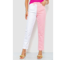 Джинсы женские, цвет бело-розовый, 164R426
