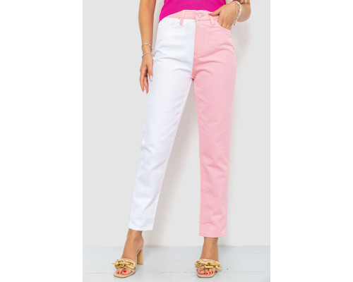 Джинси жіночі, колір біло-рожевий, 164R426