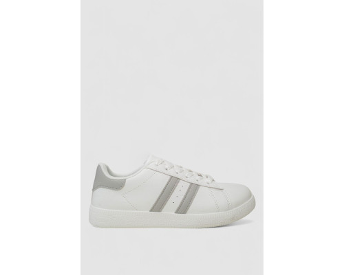 Кросівки жіночі шкіра, колір біло-сірий, 248RL2420-4