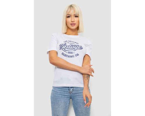 Футболка женская с принтом, цвет белый, 241R138