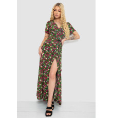 Сарафан із квітковим принтом на запах, колір чорно-червоний, 241R177