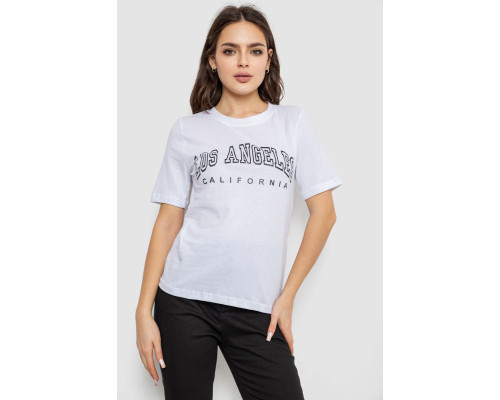 Футболка жіноча з принтом, колір білий, 241R1832