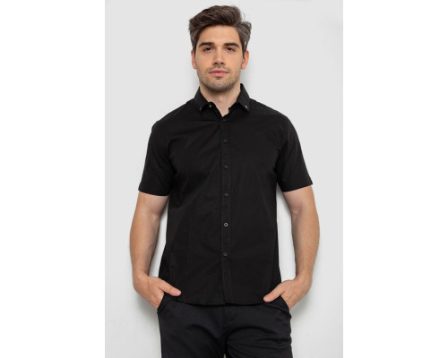 Сорочка чоловіча однотонна, колір чорний, 214R830