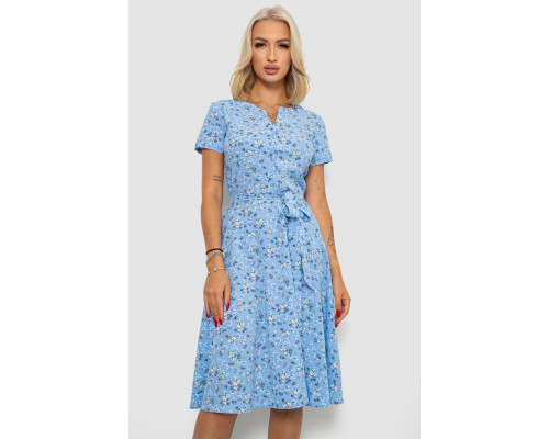 Платье софт с принтом, цвет голубой, 230R1111