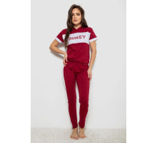 Пижама женская, цвет бордовый, 243R1488-006