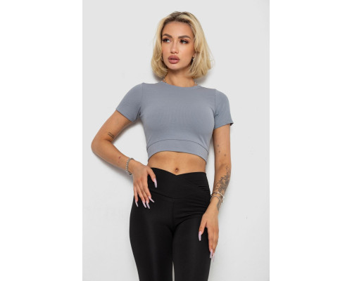 Футболка - топ женская в рубчик, цвет серый, 238R58210