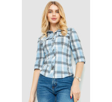 Рубашка женская в клетку, цвет серо-голубой, 230R063
