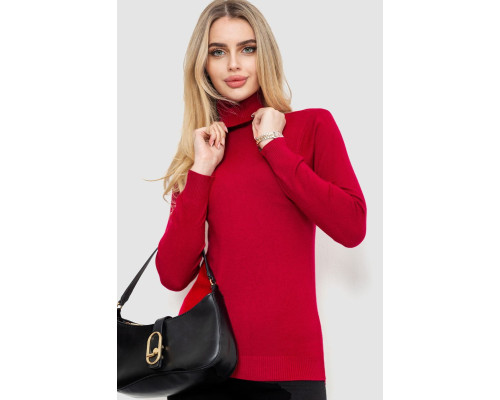 Гольф жіночий однотонний, колір бордовий, 244RA01