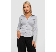 Рубашка классическая в полоску, цвет серый, 230R641