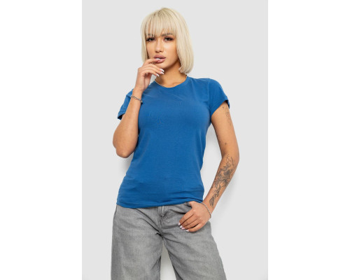 Футболка жіноча однотонна, колір синій, 129R8900