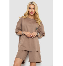 Костюм женский повседневный, цвет темно-бежевый, 241R5004