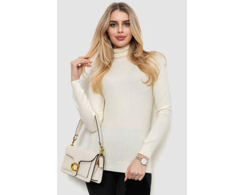 Гольф жіночий однотонний, колір кремовий, 244RA01