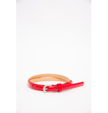 Жіночий лаковий ремінець червоно-сріблястого кольору 196R1010W31