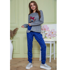 Жіночий костюм штани + кофта, сіро-синього кольору, 172R1211