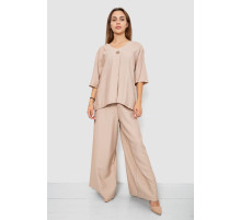 Костюм жіночий тканина льон жатка, колір бежевий, 102R5263