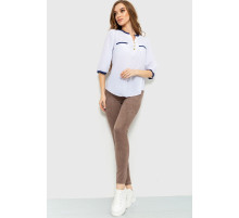 Блуза класична, колір біло-синій, 230R051