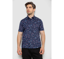 Рубашка мужская с принтом, цвет темно-синий, 214R6917-91