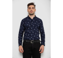 Сорочка чоловіча з принтом, колір темно-синій, 214R1043