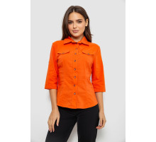 Рубашка женская однотонная, цвет оранжевый, 230R068-5