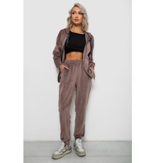 Спортивный костюм женский велюровый, цвет мокко, 257R4119